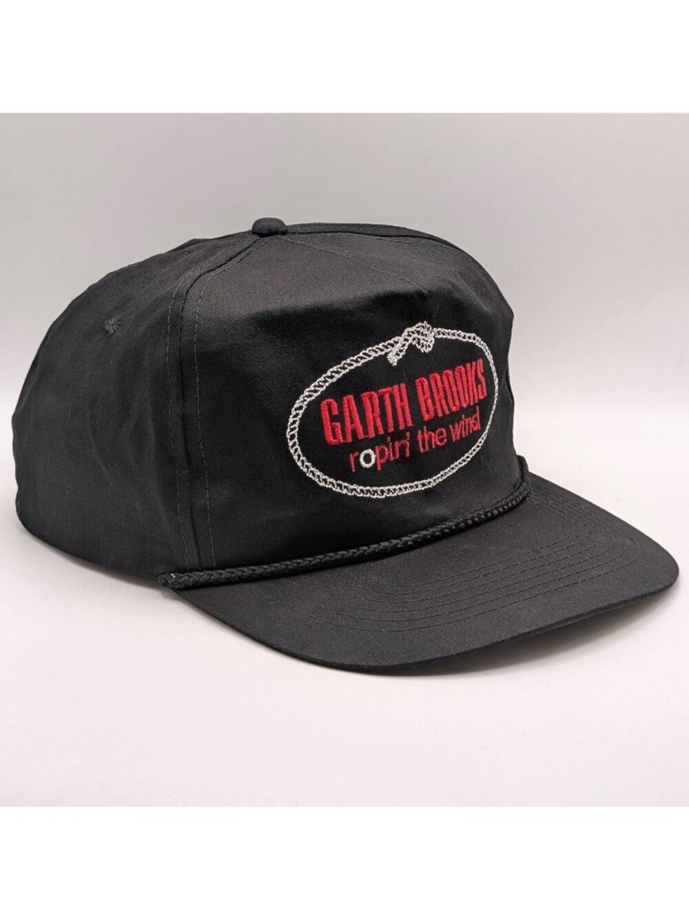 Garth Brooks Ropin the Wind Snapback Cap Hat 90s Country Music Black Unisex